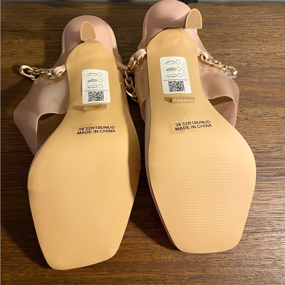 Topshop Women’s Square Open Toe Chain Heel NWT - Picture 10 of 10
